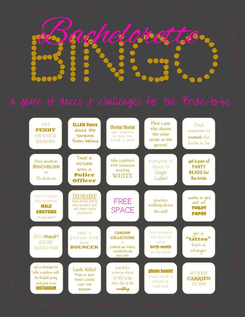 Bachelorette Bingo