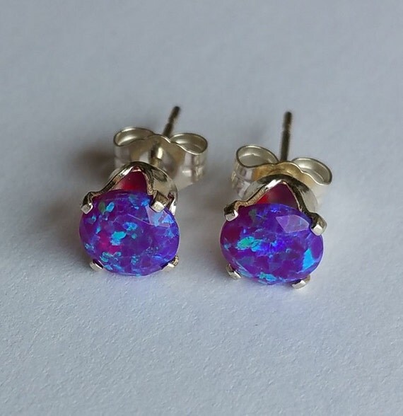 purple opal earrings