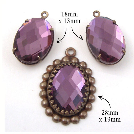 amethyst glass necklace and earring jewels set in my Etsy jewelry supplies store