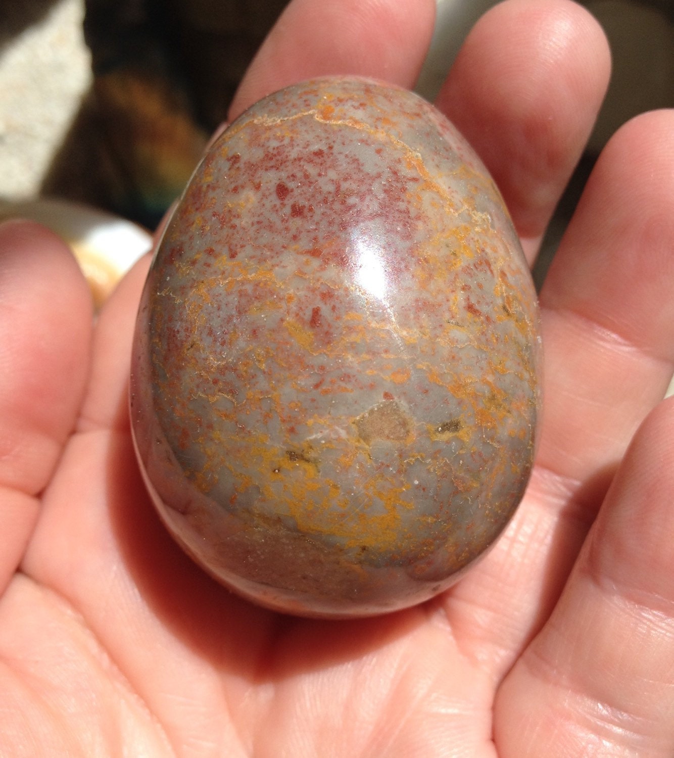 Gemstone Yoni Egg Stone Canyon Jasper size medium large size