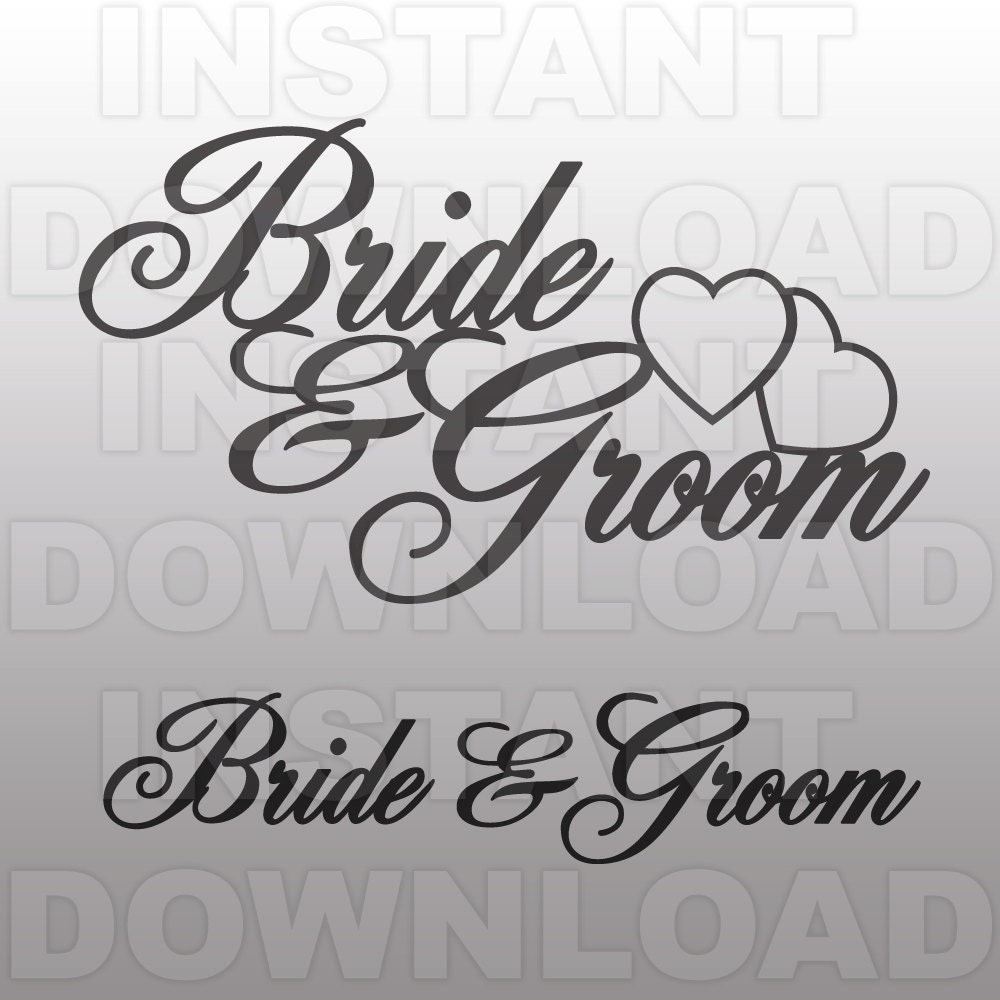 Download Wedding SVG FileBride & Groom SVGCutting Template-Vector