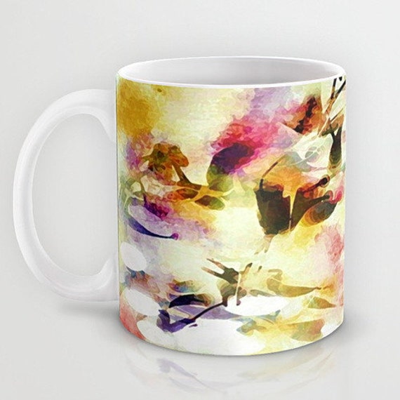 Abstract Floral Watercolor Art Mug Abstract Art Mug by TinaCarroll