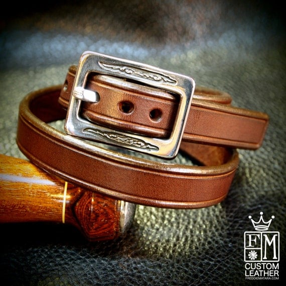 Leather Double wrap Brown bracelet cuff - Lean and Sexy made for YOU in Brooklyn NYC by Freddie Matara!