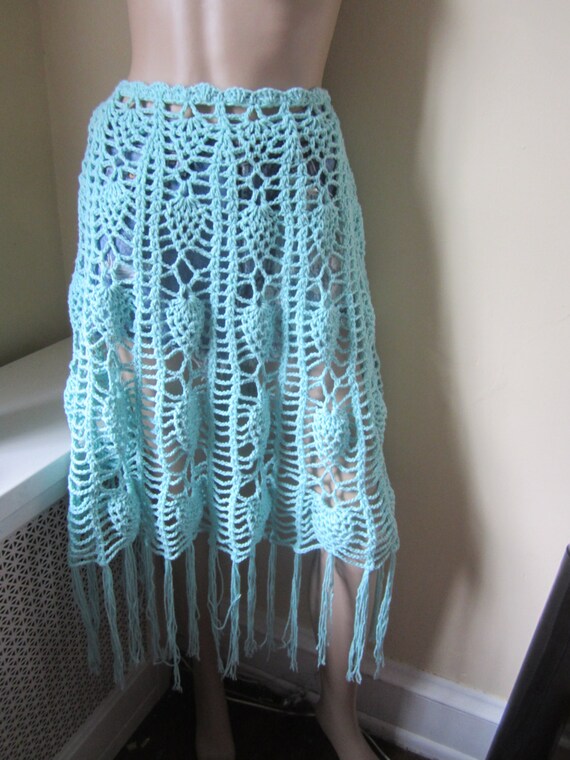 CROCHET FRINGE SKIRT/ Crochet maxi skirt/boho by Elegantcrochets