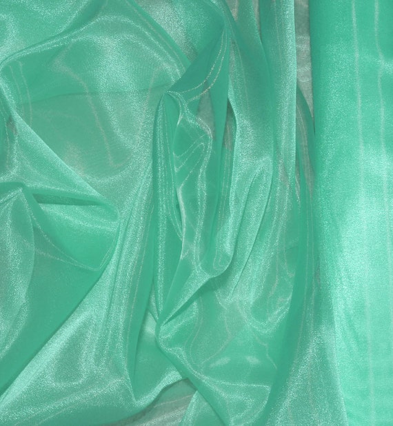 Iridescent Organza fabric 60 wide.. sheer Mint .. by missnancy48