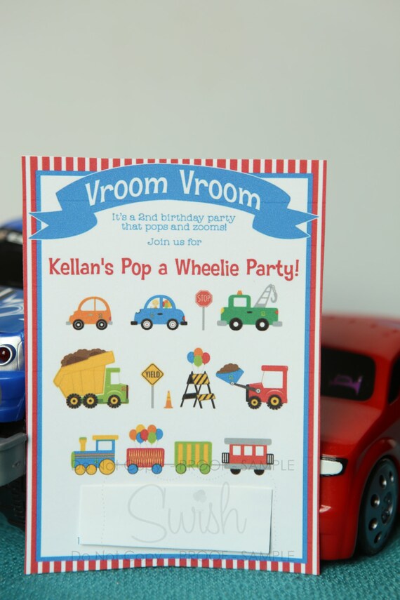 Transportation Birthday Invitation Printable Party Digital