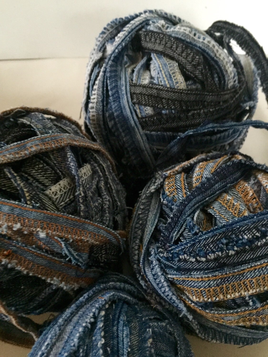Blue Jean Yarn Recycled Seams