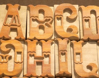 LETTERPRESS - Complete Alphabet Set - Gorgeous Font - 26 Items - Lot 401
