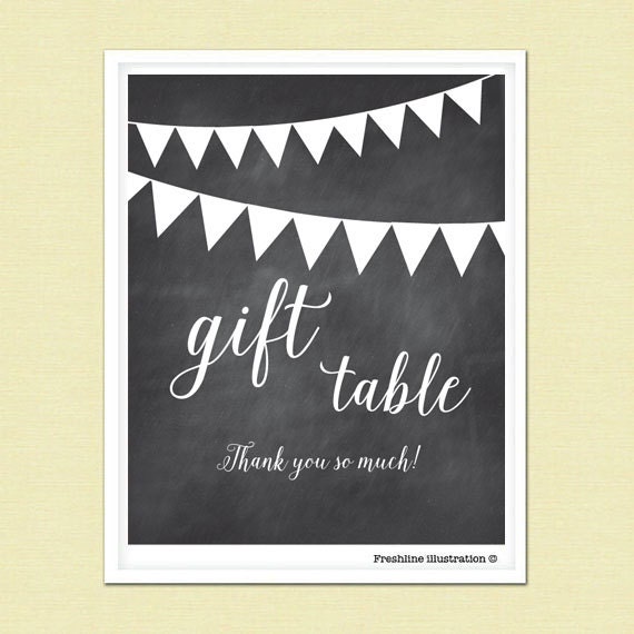 PRINTABLE Wedding Gift Table Sign Card Sign Gift by Freshline