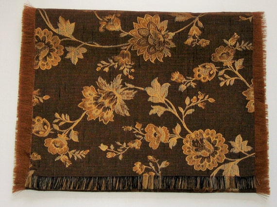 Brown  Gold runner Runner Pattern Table table Floral gold patterns