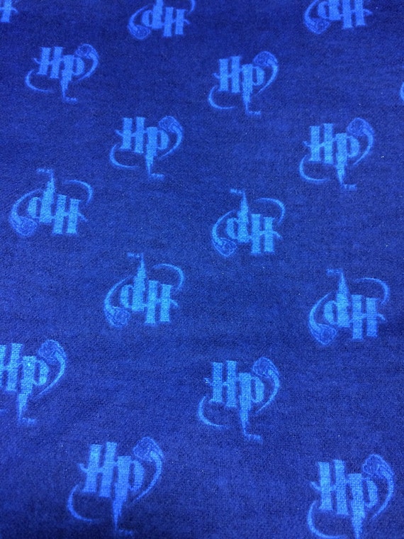 Flannel Fabric Harry Potter Blue HP by the yard 4 by OhSewCharming