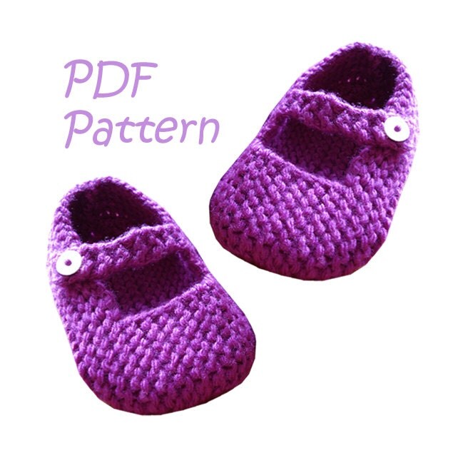 Knitting Pattern for Mary Jane Baby Shoes 1218 months PDF