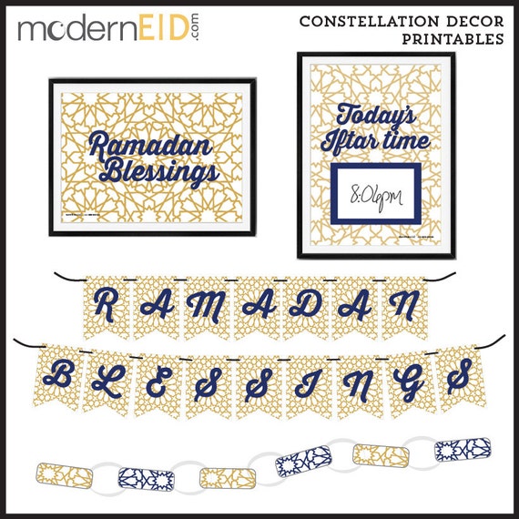 ramadan decor printables digital download constellation design