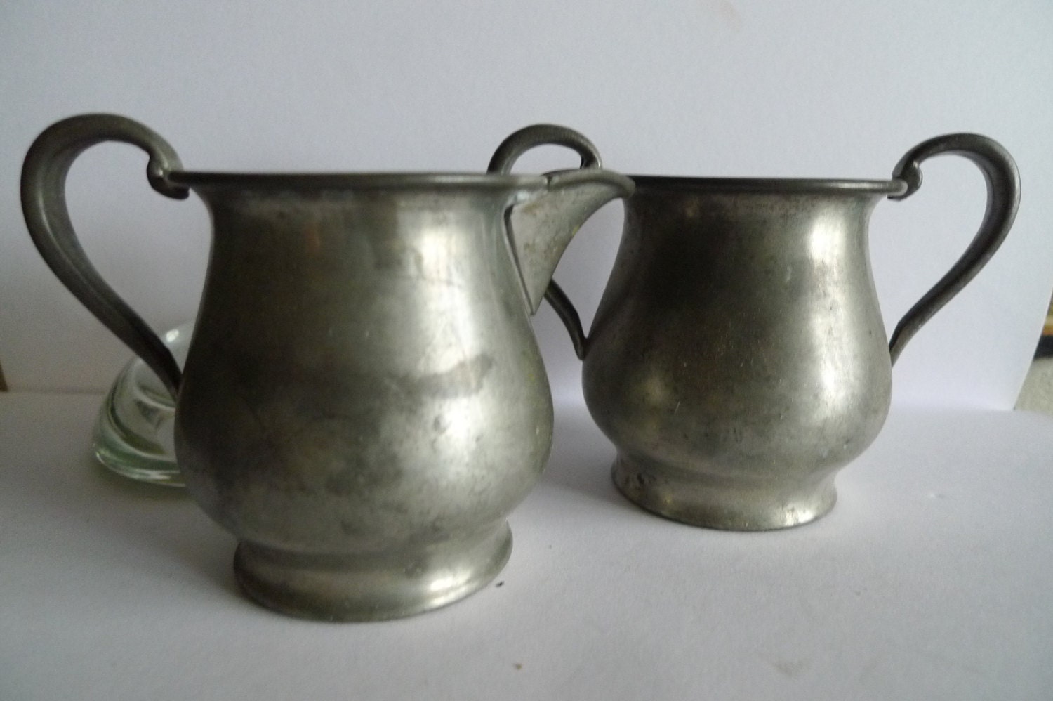 sugar bowl and creamer set vintage wedding continental pewter trademark