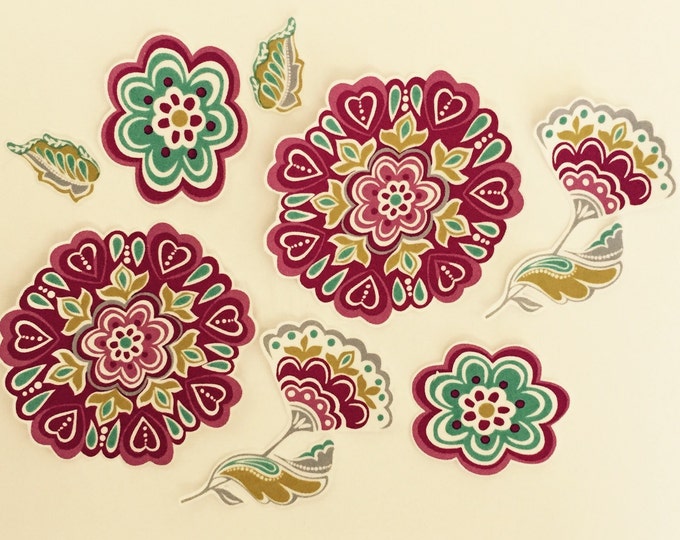 Wine Flowers - Iron On Fabric Appliques