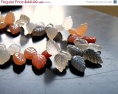 35% Off Outstanding Moonstone Gemstone Briolette Carved Leaf Drop 13mm 22 beads 1/2 strand