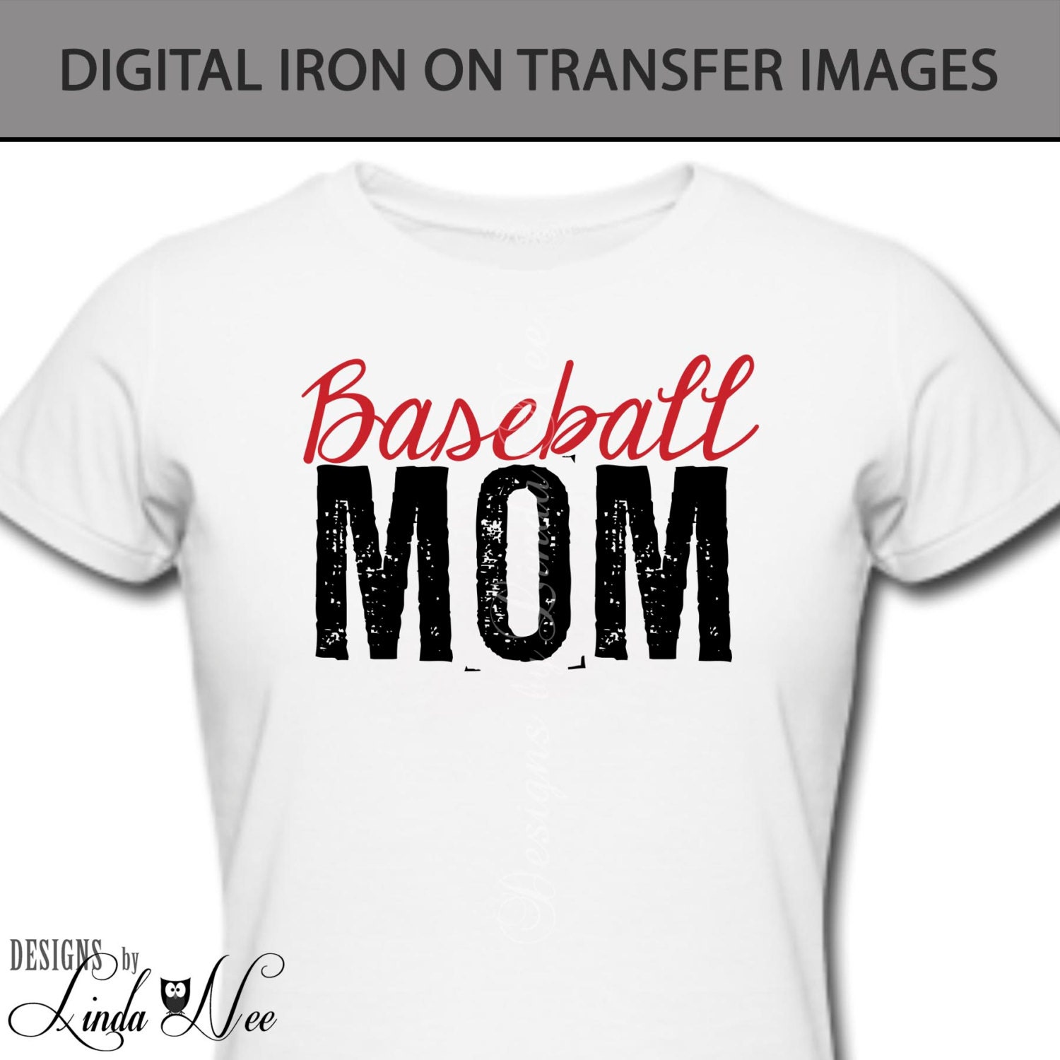 Iron On Baseball MOM Printable Digital Download for Iron