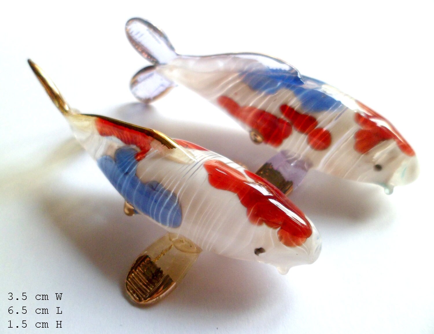 Beautiful Couple Of Koi Fish HandBlown Glass by cuddlydolls