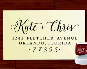 Custom return ADDRESS STAMP Self Inking Personalized Mr and Mrs Name Address Stamper Self Ink - Style 1165