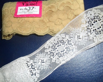 Gold and OffWhite Laces wide flat lace