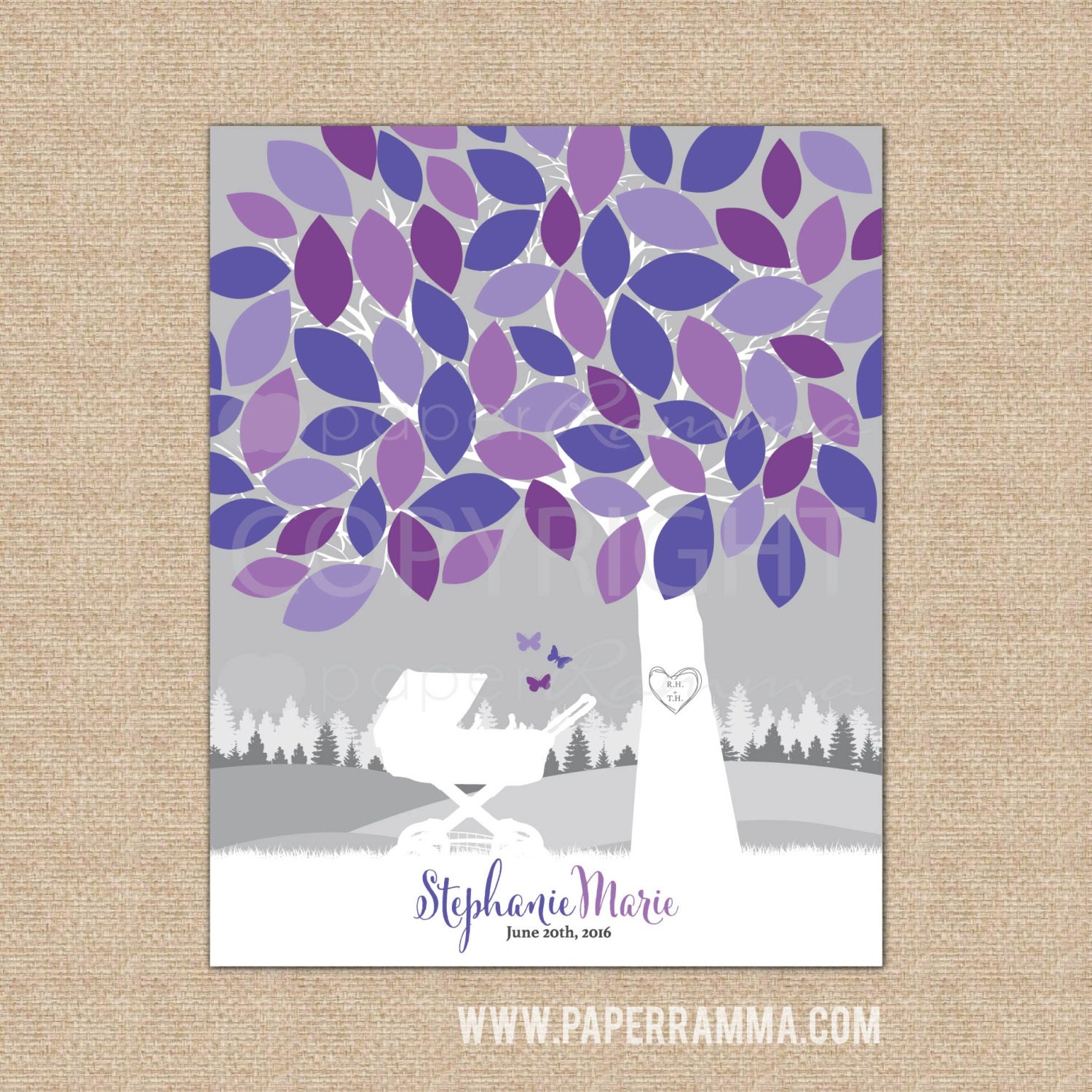 Baby Shower Guest Book Tree Butterfly Baby Shower Baptism