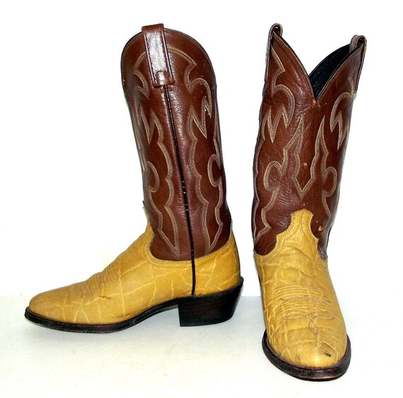 brown and yellow cowboy boots