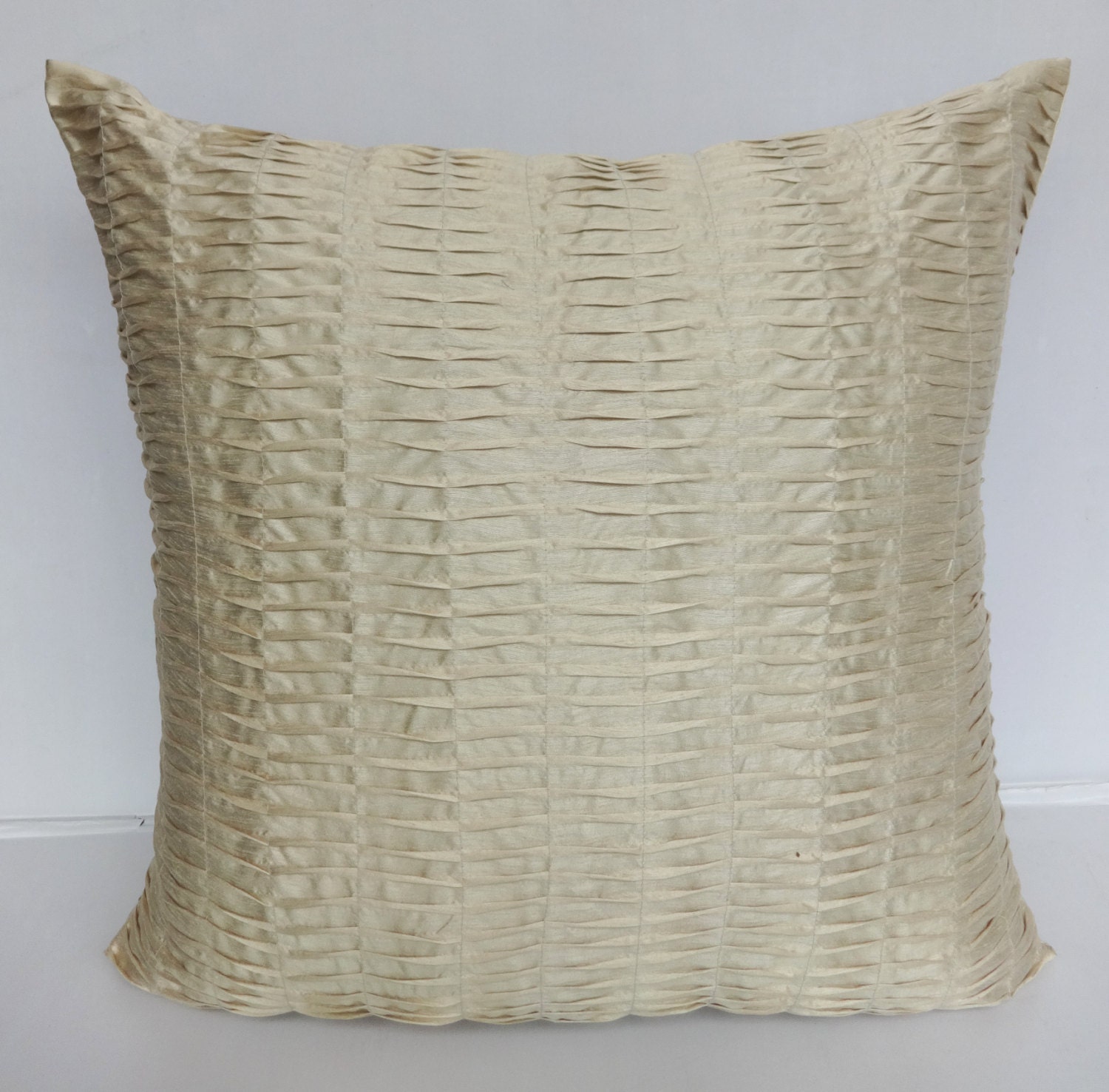 Cream color pintuck pillow. euro sham 26 inch cushion cover