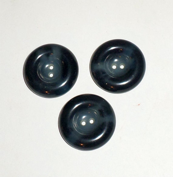 Vintage Coat Buttons Large Blue Buttons Thick Buttons 2