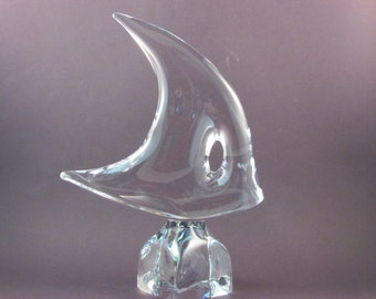 Vintage Daum France Angel Fish Poisson Chinos Chinese Fish Glass Fish Figurine Poison Fish