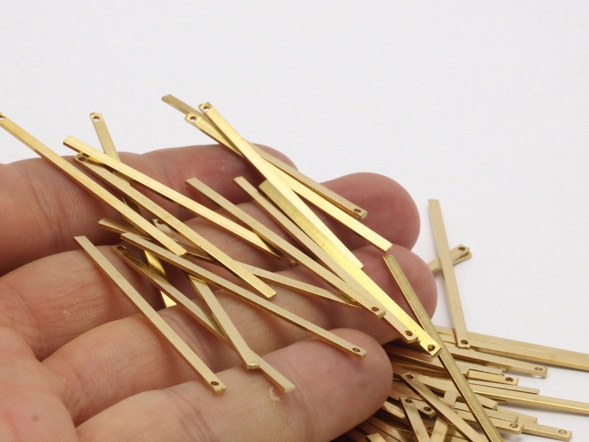 Brass Bar Pendant 25 Raw Brass Bars 45x2x0.80mm BS