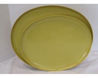 2 Florence by Prolon Melmac Melmine Oval Serving Platters Ochre 7807 7832