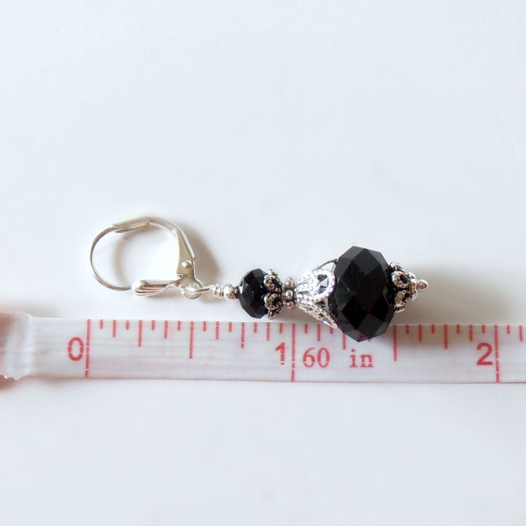Black Crystal Earrings for Bridesmaids Beaded by FiveLittleGems