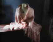 Handwoven shawl cape soft pink heirloom classic
