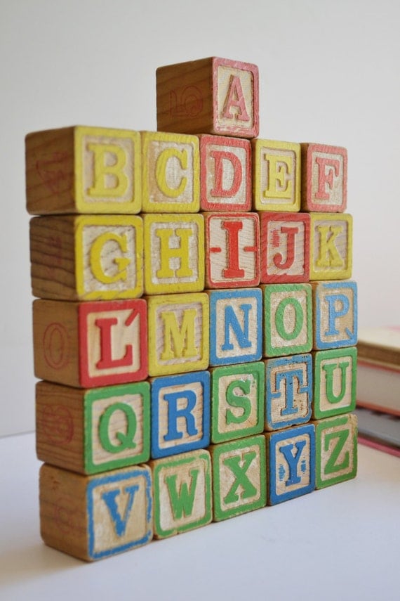 old letter blocks