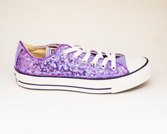Sequin Lavender Purple Converse Low Top Canvas by princesspumps