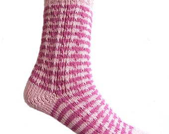 Socks Pink, striped, size EU 37/38 UK 5/5.5 US 7/7.5