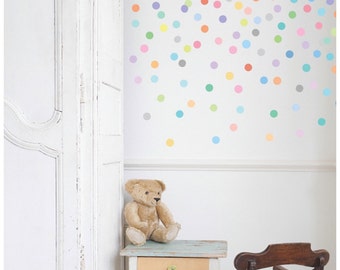 Wall Decals 121 Mini Dots Sorbet Confetti Polka Dots, Eco-friendly Fabric Removable and Reusable Wall Stickers