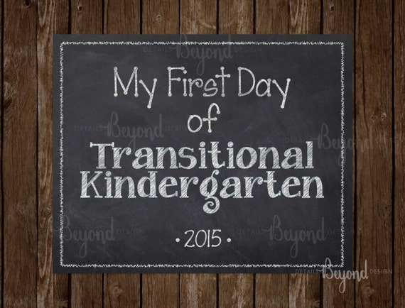 Items Similar To My First Day Of Transitional Kindergarten TK Instant Download Printable 