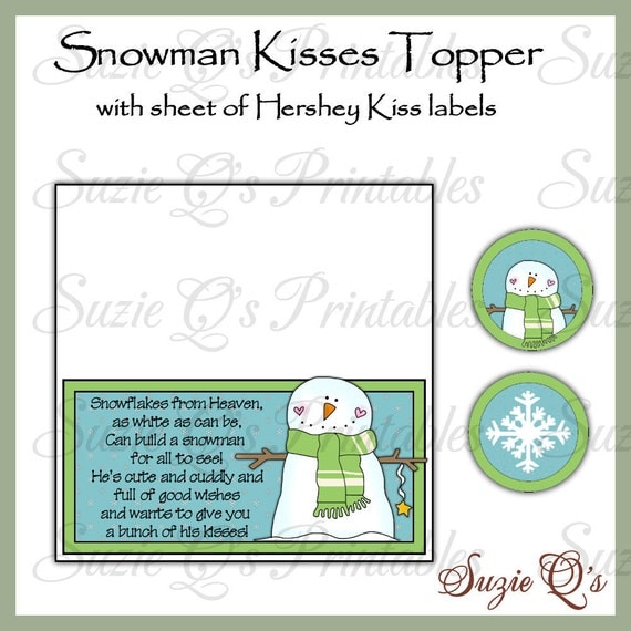 Snowman Kisses Tags Free Printable - Free Printable Templates