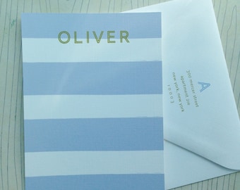 Personalized stripe stationery