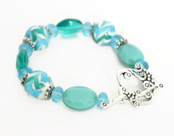 Turquoise Beaded Bracelet handmade jewellery by Lottie Of London