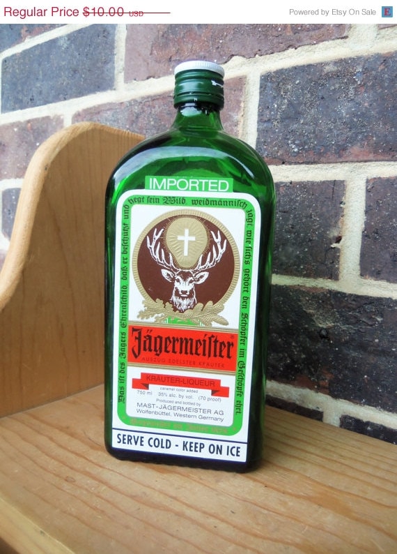 HALF OFF EMPTY Jagermeister Bottle 750 ml Craft by The5thHouse