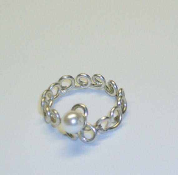 Purity Ring Pearl Sterling Silver Handcrafted by LaurenKusar