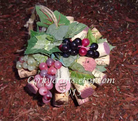 Wine cork kissing ball/ vineyard wedding/ flower girl bouquet/floral alternative