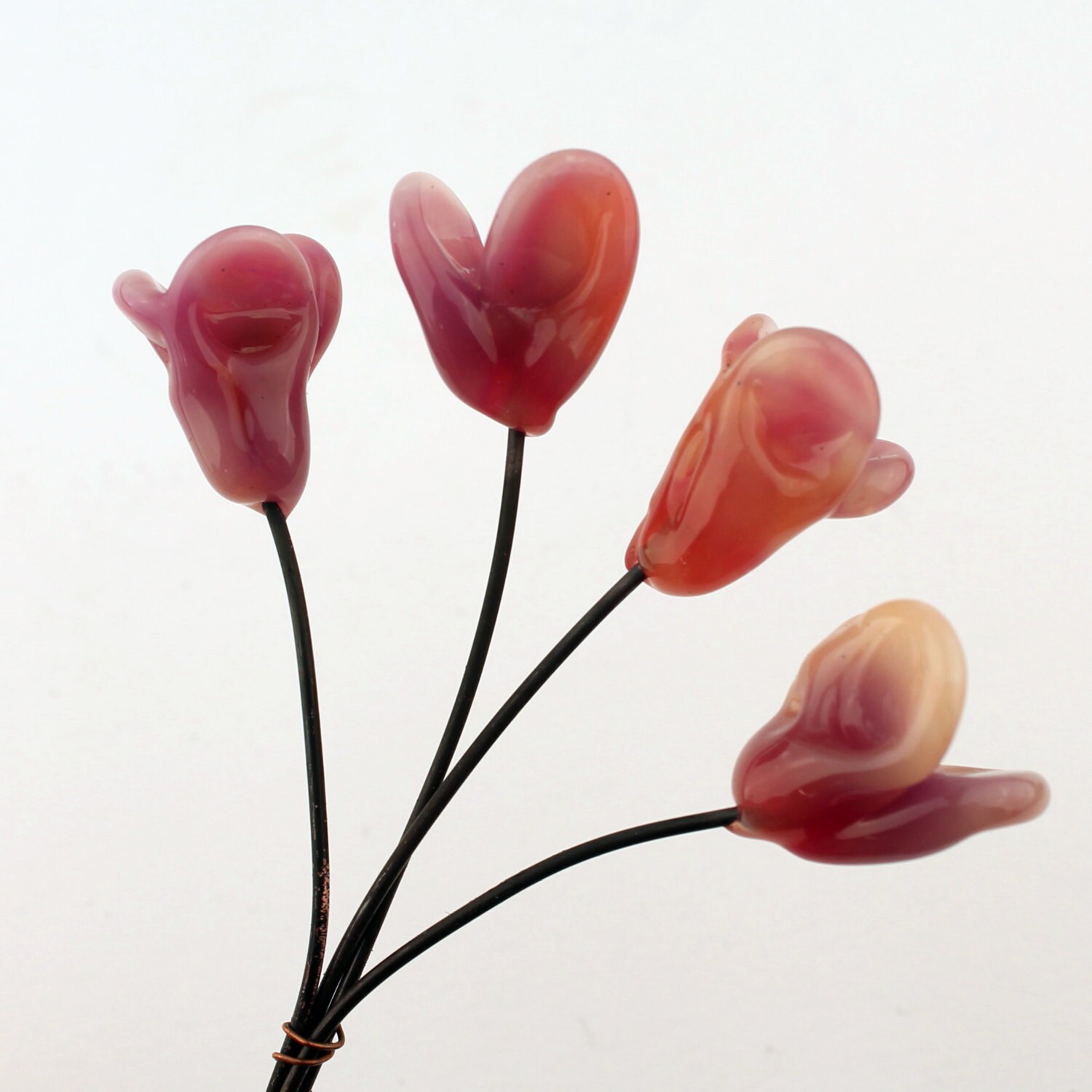 Lampwork Glass Flower Bead Head Pins by StoneDesignsbySheila