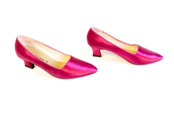 purple satin shoes