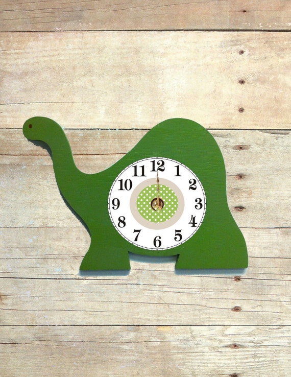 Items similar to wooden dinosaur wall clock boy's nursery decor wooden