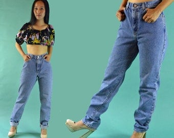 Vintage Denim Calvin Klein Jeans 80s High Waisted Jeans Faded & Distressed Vintage Jeans SLIM FIT Jeans High Waist Jeans 80s Mom Jeans 29 W