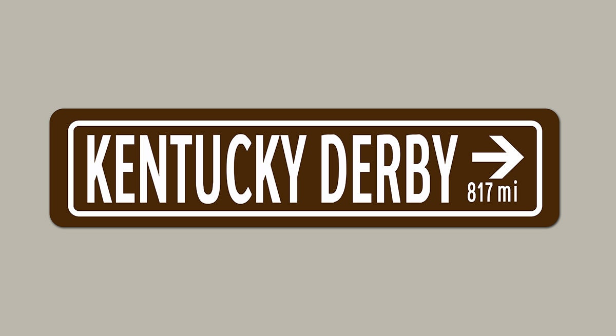 Custom Kentucky Derby Horse Racing Road Sign