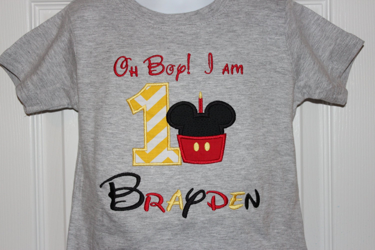 Oh boy I am 1 first birthday Mickey Mouse cupcake shirt any